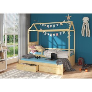 Dětská postel se zábranou 90x200 cm Bambo Borovice