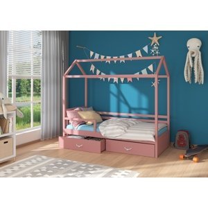 Dětská postel se zábranou 80x180 cm Madge Růžová