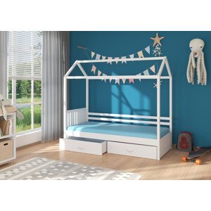Dětská postel domeček Madge 90x200 cm Bílá
