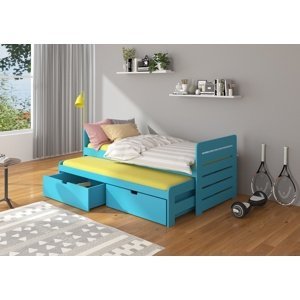 Dětská postel Arie 90x200 cm s přistýlkou Modrá
