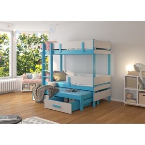 Patrová dětská postel 80x180 cm Bree Modrá/šedá