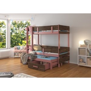 Patrová dětská postel 80x180 cm Bree Růžová/zebrano