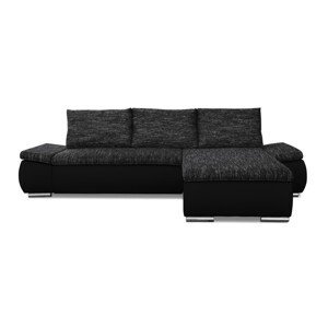 Rohová rozkládací sedačka Bea 03 - Soft 11 + Berlin 02 černá/šedá