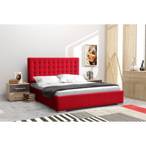 Manželská postel 180x200 cm s čelem Jago červena