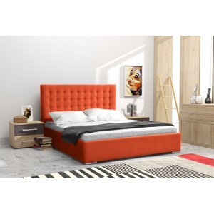 Manželská postel 180x200 cm s čelem Jago oranžová
