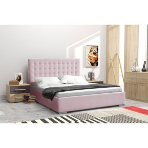 Manželská postel 180x200 cm s čelem Jago růžová