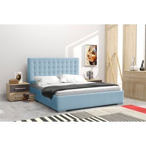 Manželská postel 180x200 cm s čelem Jago modrá
