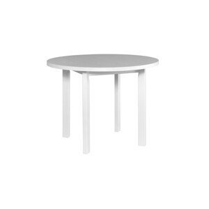 Jídelní stůl kulatý Skanca Bilá deska stolu a bílé nohy