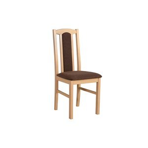 Jídelní židle čalouněná z masivu Rello Dub sonoma s hnědým podsedákem