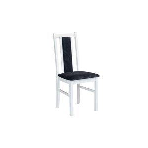 Jídelní židle z masivu Umeg 12 - bílá/látka černá plyš