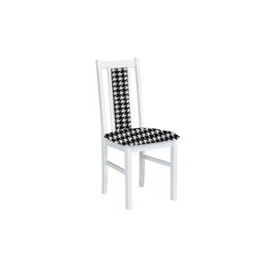 Jídelní židle z masivu Umeg 13 - bílá/látka černo bílá