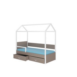 Domečková dětská postel se zábranou a matrací OTELLO 180 x 80 cm