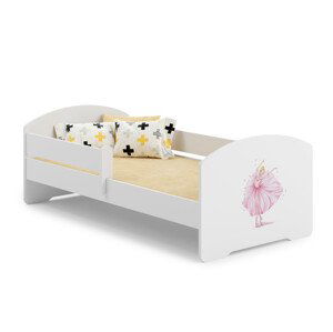 Dětská postel s matrací a zábranou PEPE BALLERINA 140x70