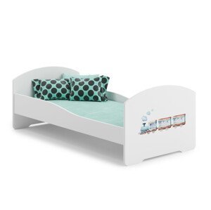 Dětská postel s matrací PEPE RAILWAY 140x70