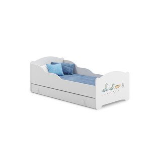 Dětská postel s matrací a šuplíkem AMADIS DINOSAURS 140x70