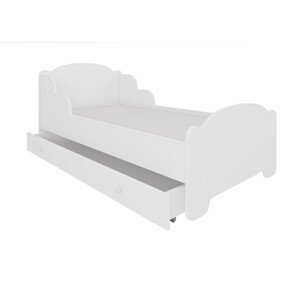 Dětská postel s matrací a šuplíkem AMADIS WHITE 160x80