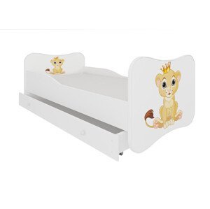 Dětská postel s matrací a šuplíkem GONZALO LION 140X70