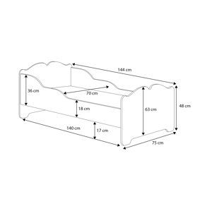 Dětská postel s matrací XIMENA 140x70