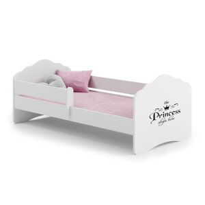 Dětská postel s matrací a zábranou CASIMO PRINCESS BLACK 140x70