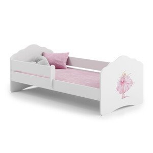 Dětská postel s matrací a zábranou CASIMO BALLERINA 140x70