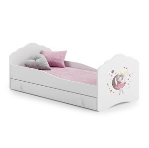 Dětská postel s matrací a šuplíkem CASIMO SLEEPING PRINCESS 140x70
