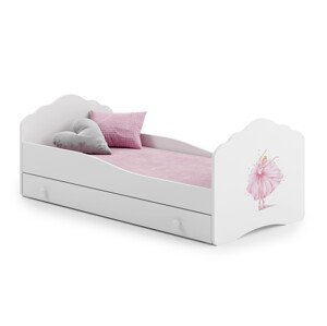 Dětská postel s matrací a šuplíkem CASIMO BALLERINA 140x70