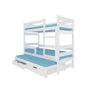 Patrová postel pro tři děti s matrací KARLO