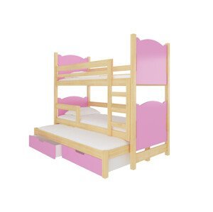 Patrová postel pro tři děti s matrací LETICIA