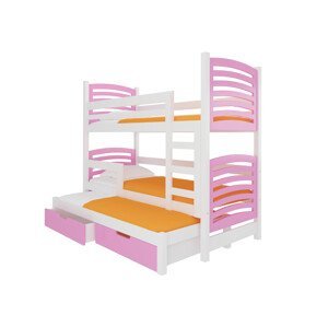 Patrová postel pro tři děti s matrací SORIA