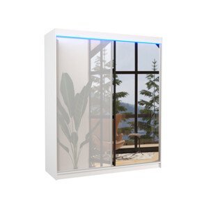 Šatní skříň s posuvnými dveřmi a zrcadlem, lacobel and LED lighting VENUS Ano 2 bílá bílá Lacobel 6