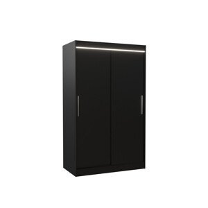 Šatní skříň s posuvnými dveřmi a led osvětlením COLLIN černá Ano 2 6