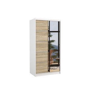 Šatní skříň s posuvnými dveřmi a zrcadlem ORLANDO bílá Sonoma 2 5 Ne