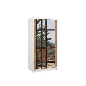 Šatní skříň s posuvnými dveřmi a zrcadlem NEVIO 2 5 Ne bílá Artisan
