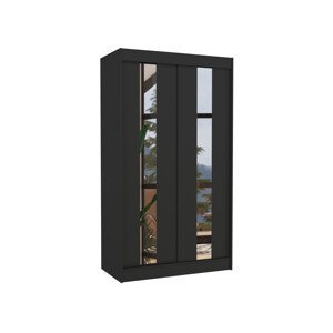 Šatní skříň s posuvnými dveřmi a zrcadlem BALTON černá 2 Ne 6