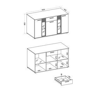 Komoda SALIA černá Artisan laminovaná deska 15 mm