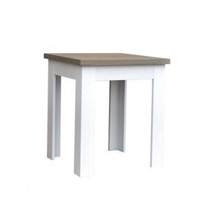 Jídelní stůl čtvercový Magen 80x80 cm Deska stolu dub lancelot nohy stolu bilé