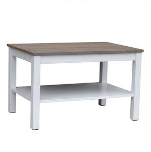 Obývací stolek Mercu deska stolu dub sonoma nohy stolu bílé