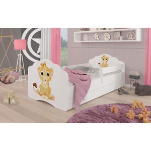 Bezpečná postel se zábranou pro děti 160x80 cm Lvíček Včetně zásuvky