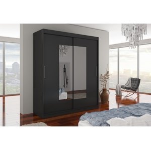 skříň s posuvnými dveřmi Moliss 180 cm Černá
