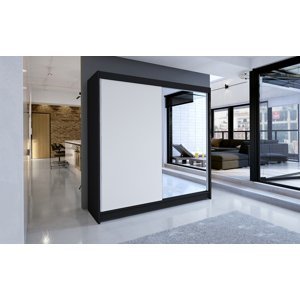Zrcadlová skříň Vilien 180 cm Černá/bílá