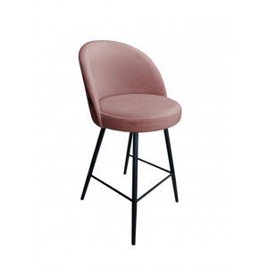 Barová židle Glamon s kovovými nohami růžová
