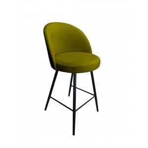 Barová židle Glamon s kovovými nohami zelená světlá