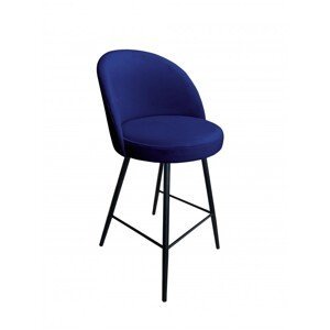 Barová židle Glamon s kovovými nohami modrá