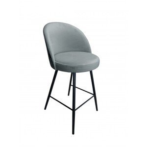 Barová židle Glamon s kovovými nohami světlá šedá