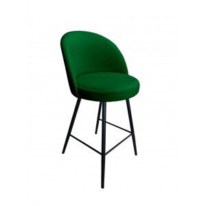 Barová židle Glamon s kovovými nohami tmavá zelená