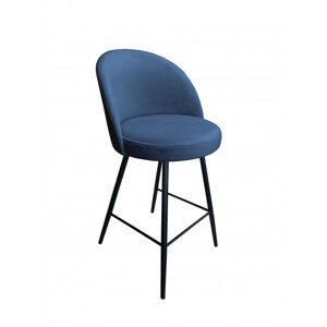 Barová židle Glamon s kovovými nohami modro-šedá