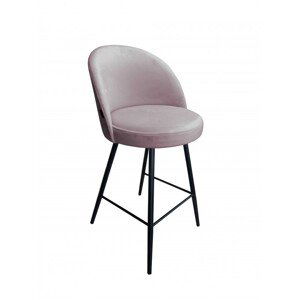 Barová židle Glamon s kovovými nohami světlá růžová
