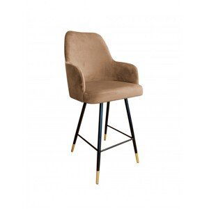 Barová židle s opěradlem Venio černo-zlaté nohy Magic velvet 06
