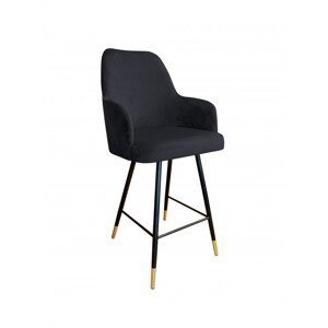 Barová židle s opěradlem Venio černo-zlaté nohy Magic velvet 19