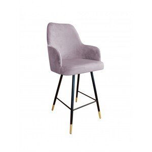Barová židle s opěradlem Venio černo-zlaté nohy Magic velvet 55